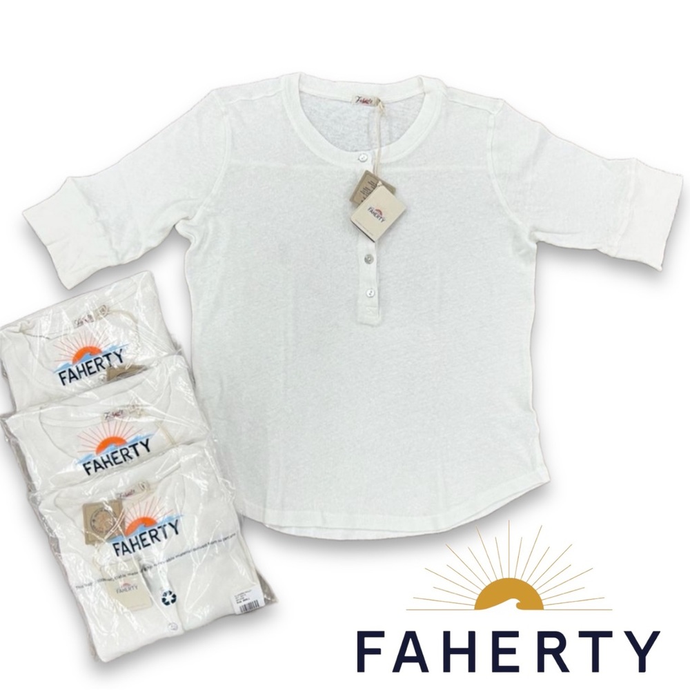 NWT Faherty Organic Allandria Henley Top - Picture 4 of 6